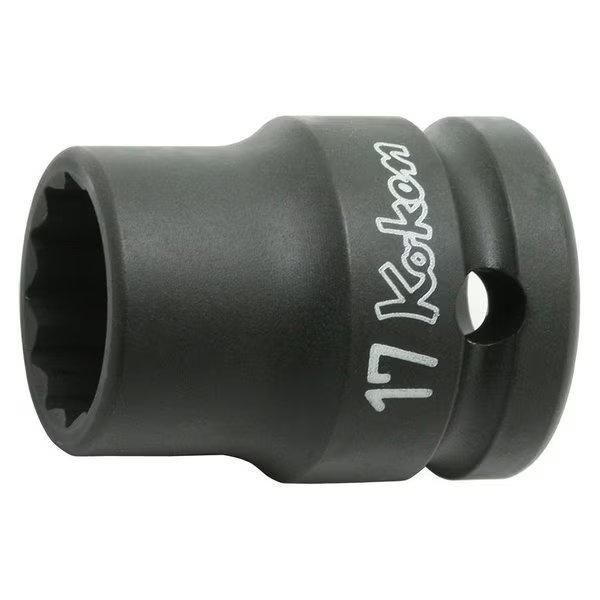 Socket 11/16 12 Point 38mm Thin walled 1/2 Sq. Drive, Ko-Ken, Mfr#: 14406A-11/16